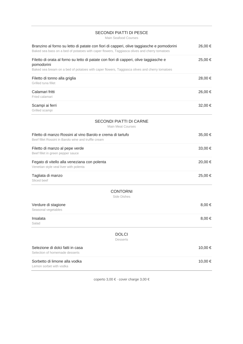 Ristorante Da Carletto Photo Menu 1