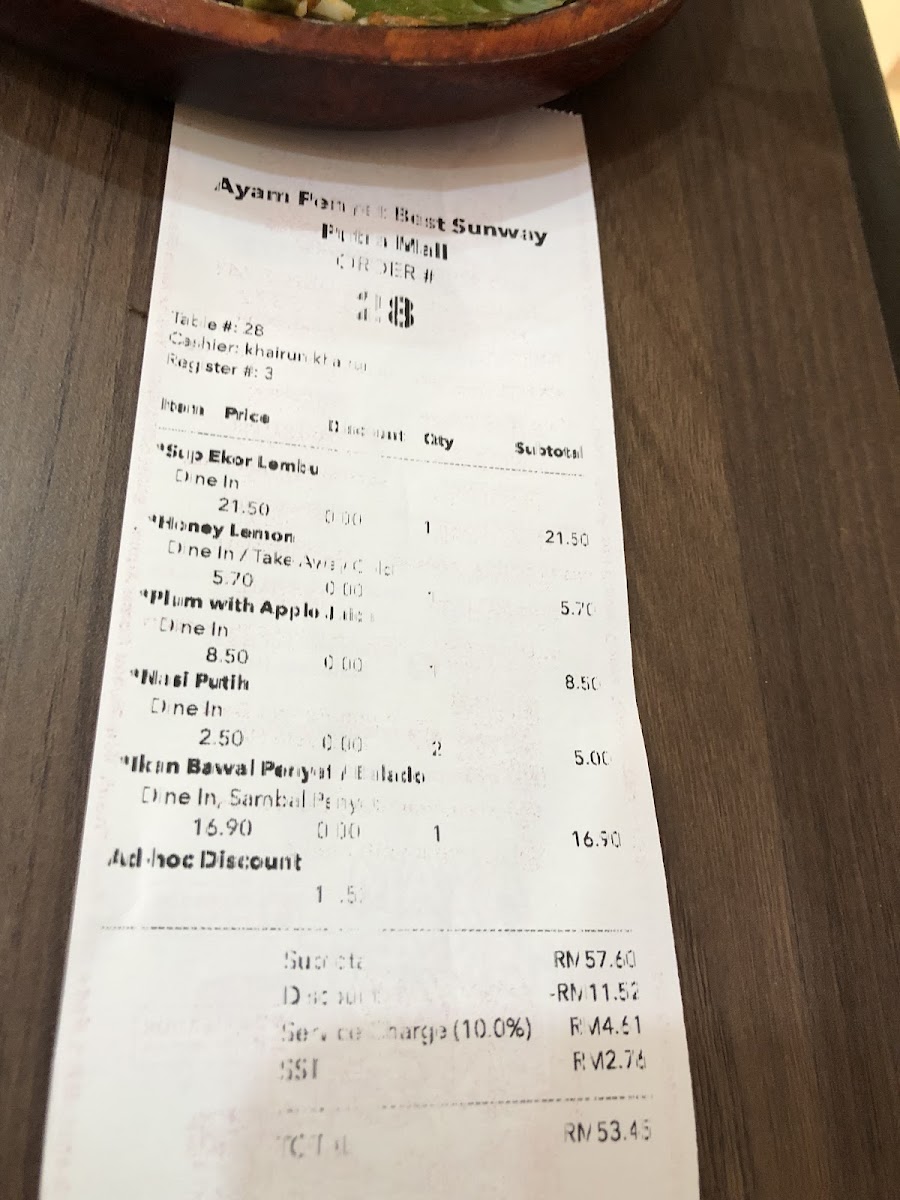 Ayam Penyet Best Sunway Putra Mall Photo Menu 2