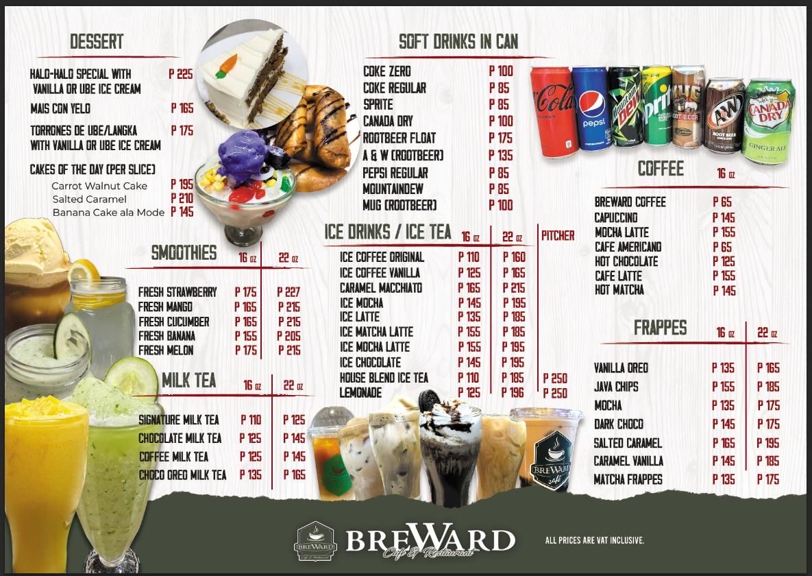 Breward Cafe and Restaurant Photo Menu 1
