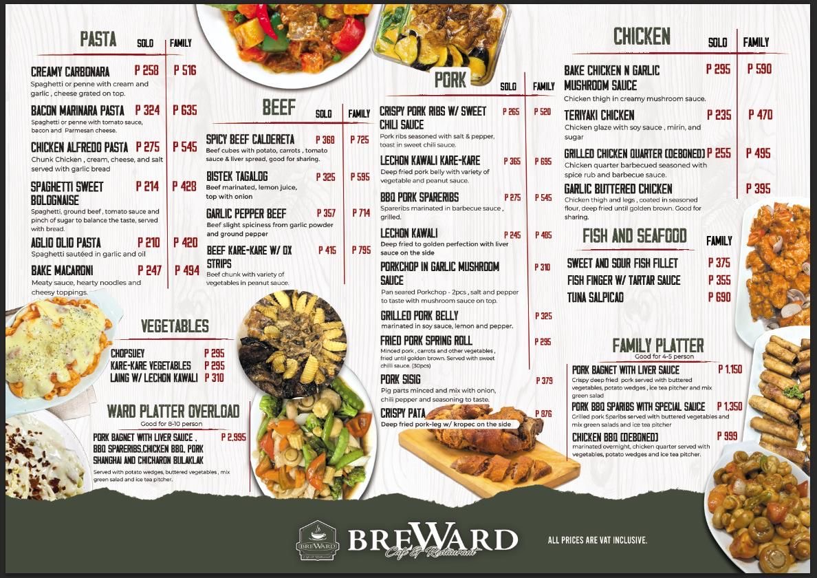 Breward Cafe and Restaurant Photo Menu 2