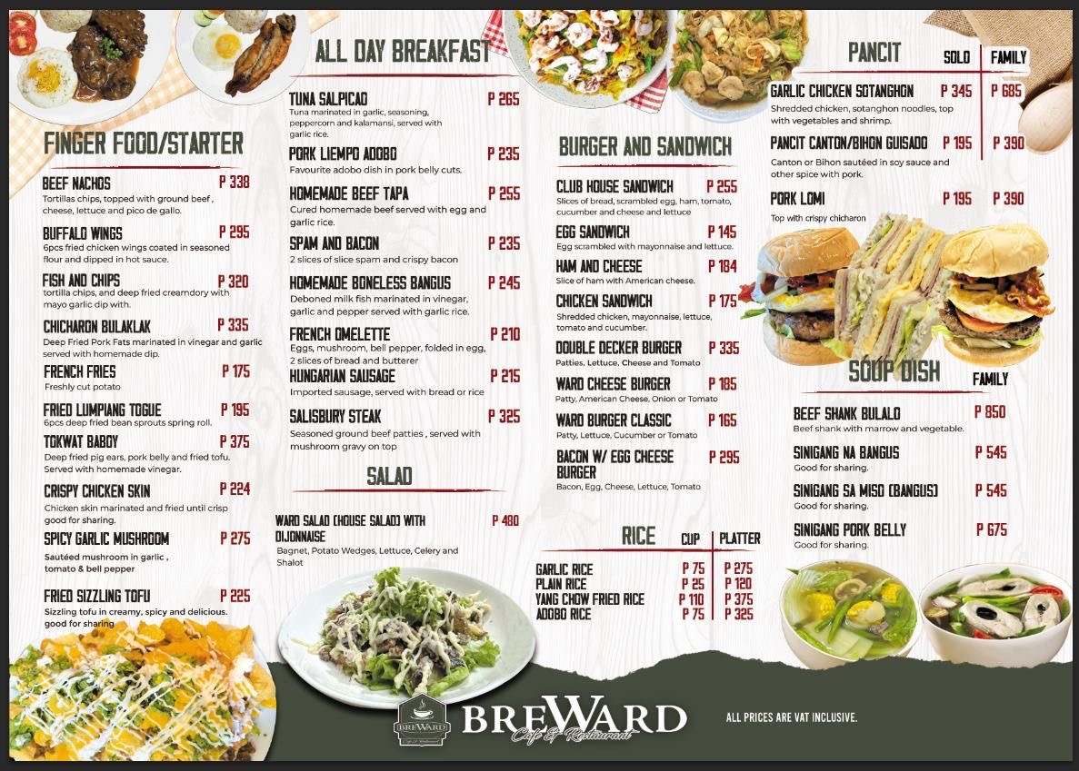 Breward Cafe and Restaurant Photo Menu 3