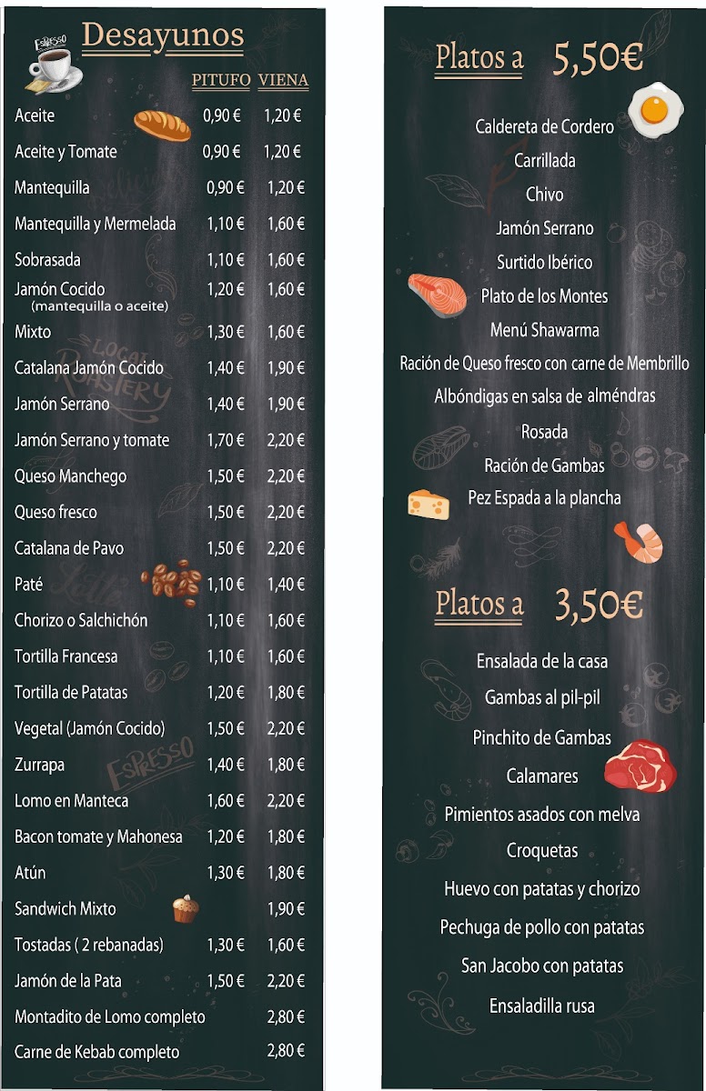 Cafetería Centro Social Avda.Isaac Peral Málaga, La Luz Photo Menu 1