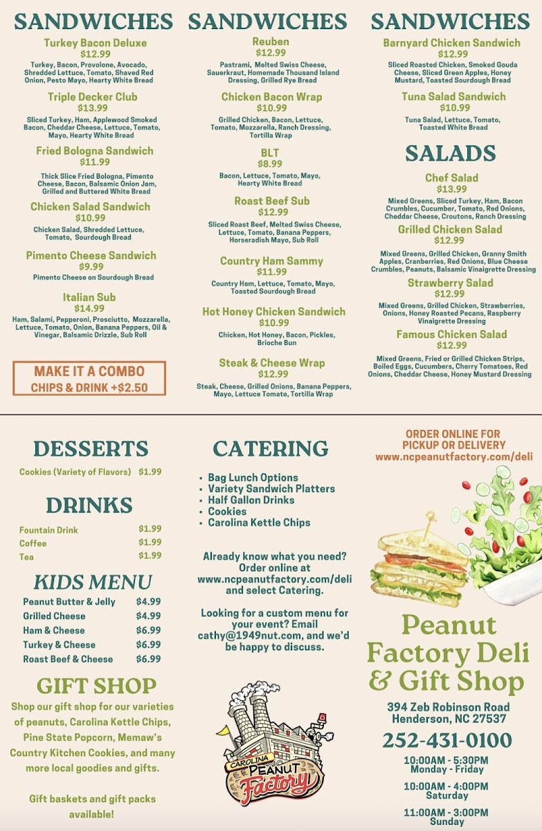 Carolina Peanut Factory and Deli Photo Menu 1