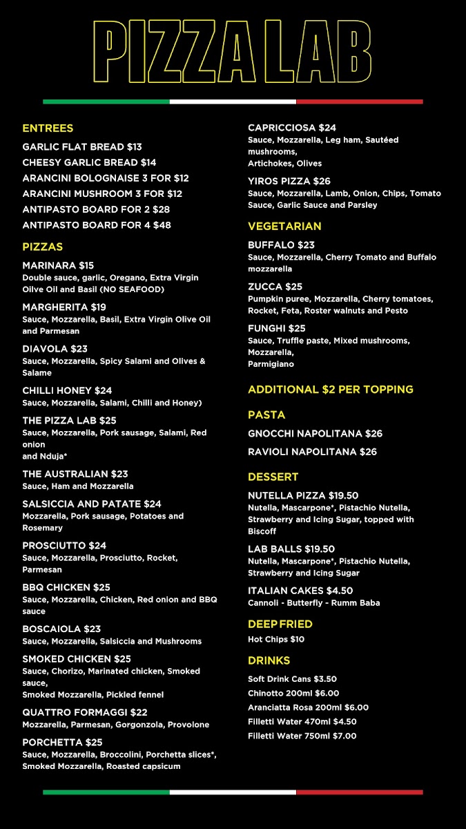 Pizza Lab Photo Menu 1
