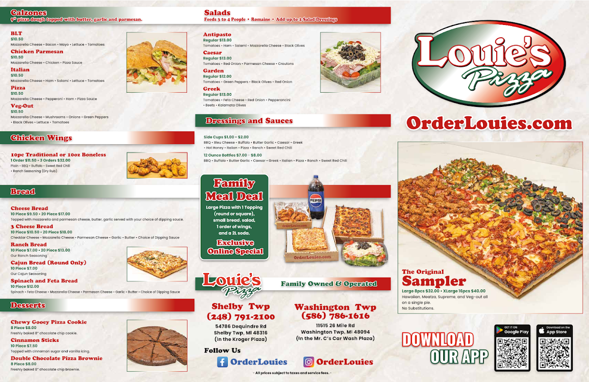 Louie’s Pizza Photo Menu 2