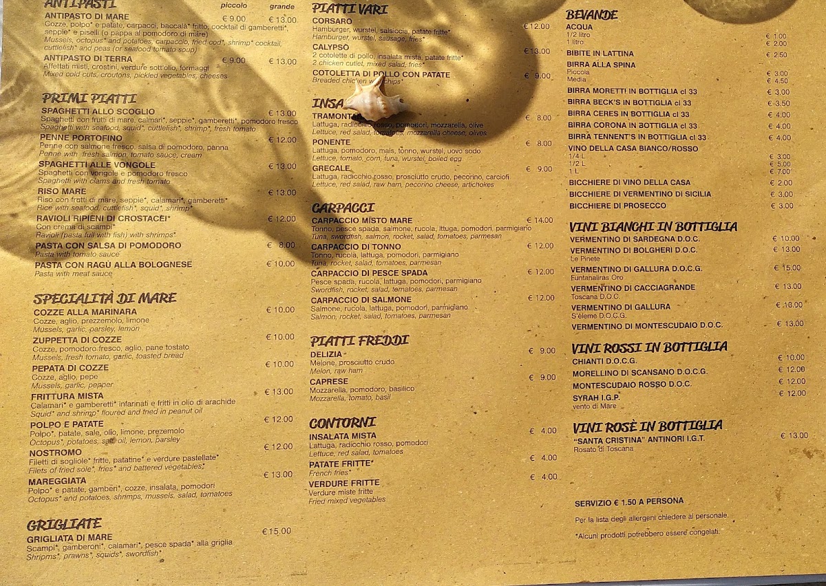 Tortuga Bistrot Marina di Cecina Photo Menu 4