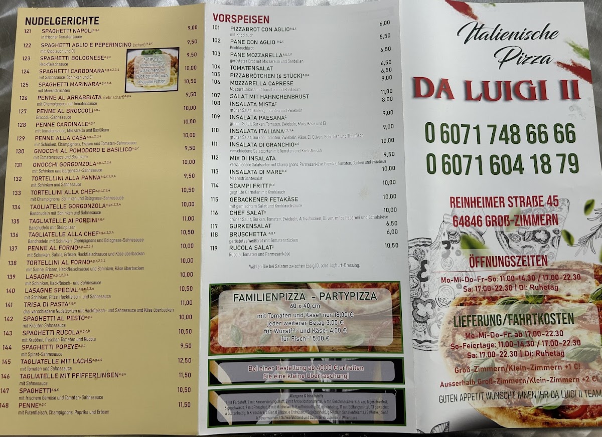 PIZZERIA DA LUIGI II Photo Menu 2