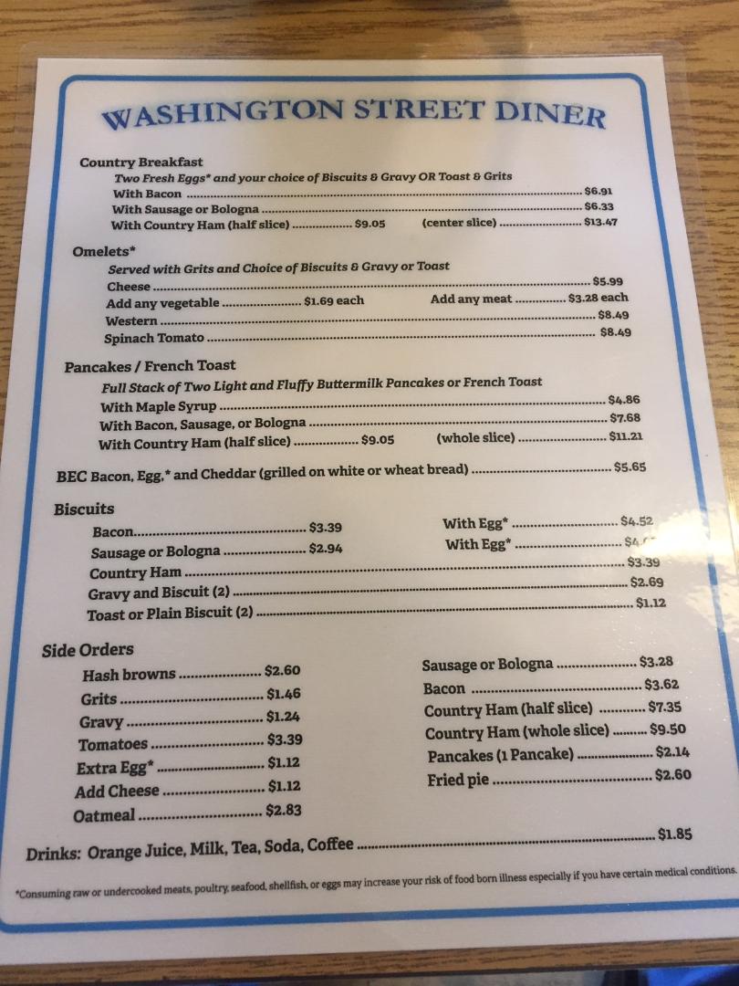 Washington Street Diner Photo Menu 4