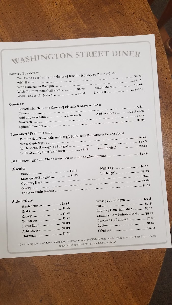 Washington Street Diner Photo Menu 5