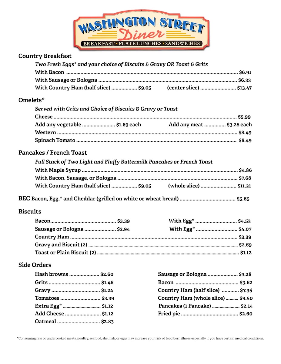Washington Street Diner Photo Menu 6