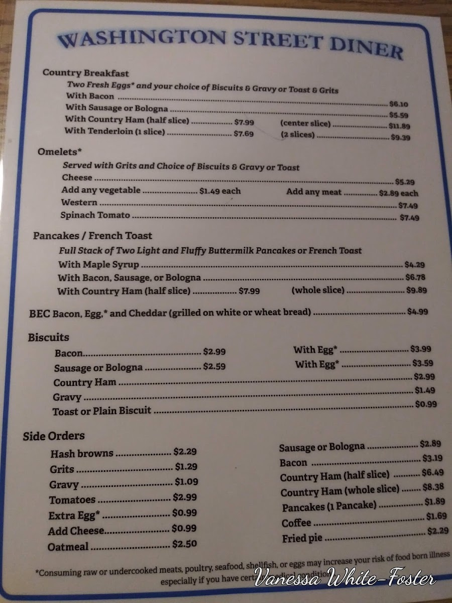 Washington Street Diner Photo Menu 8