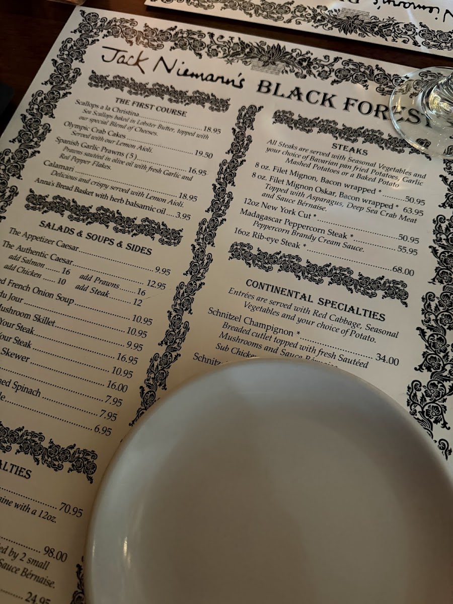 Jack Niemann's Black Forest Steak House Photo Menu 6