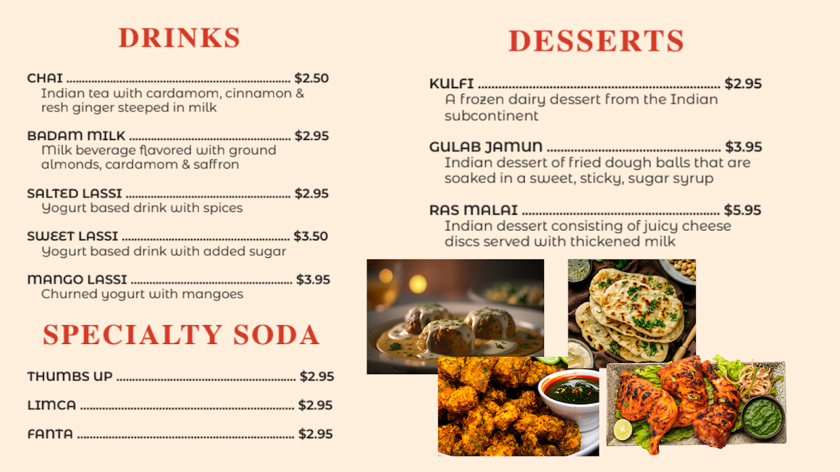 Chacha's Dhaba Indian Cuisine Photo Menu 5