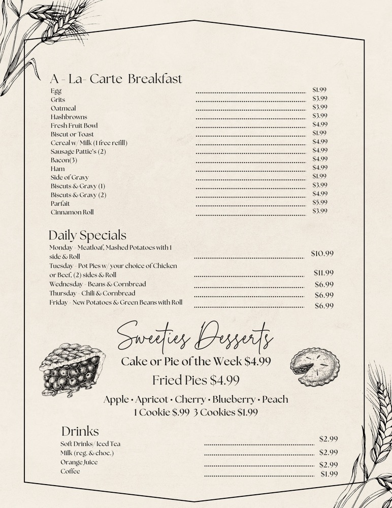 Sweetie Pies Amish Bakery & Cafe Photo Menu 1
