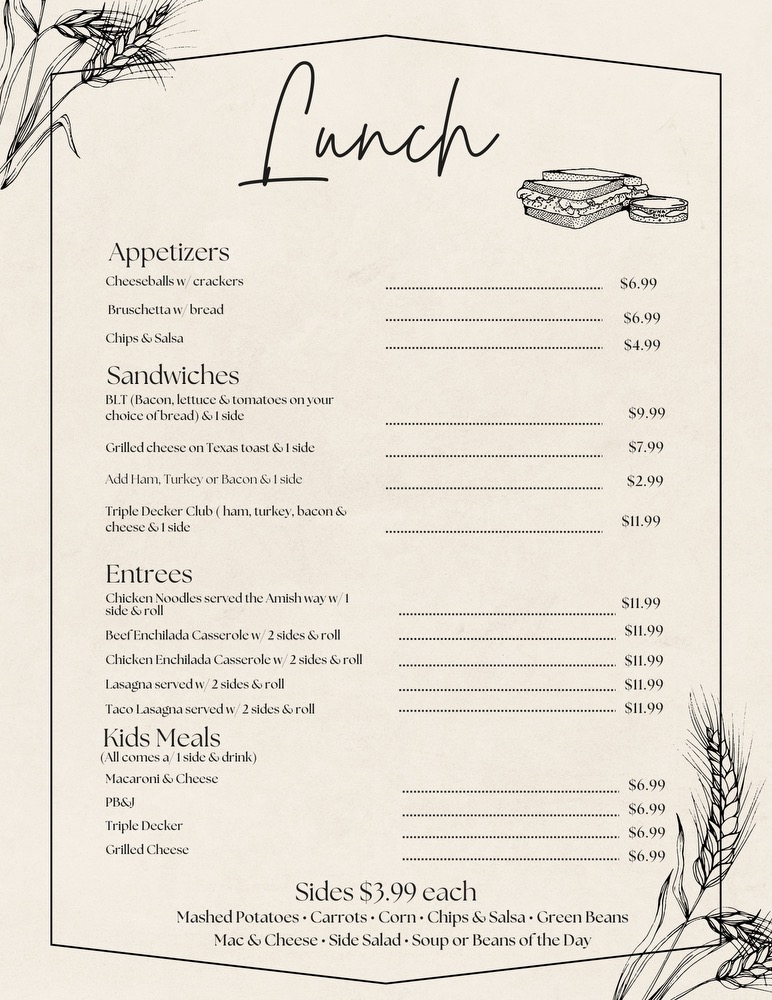 Sweetie Pies Amish Bakery & Cafe Photo Menu 2
