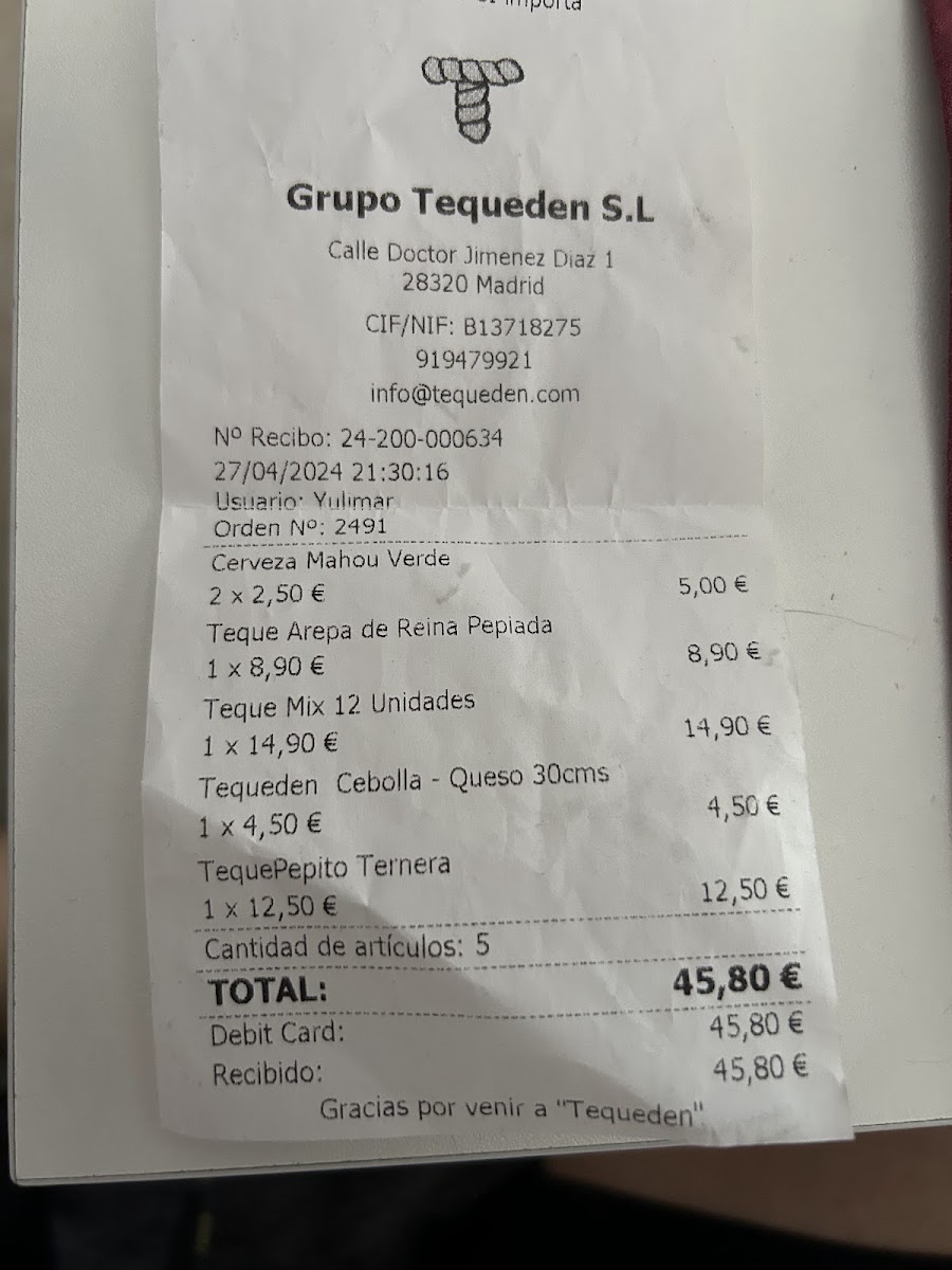 Restaurante Tequeden Photo Menu 3