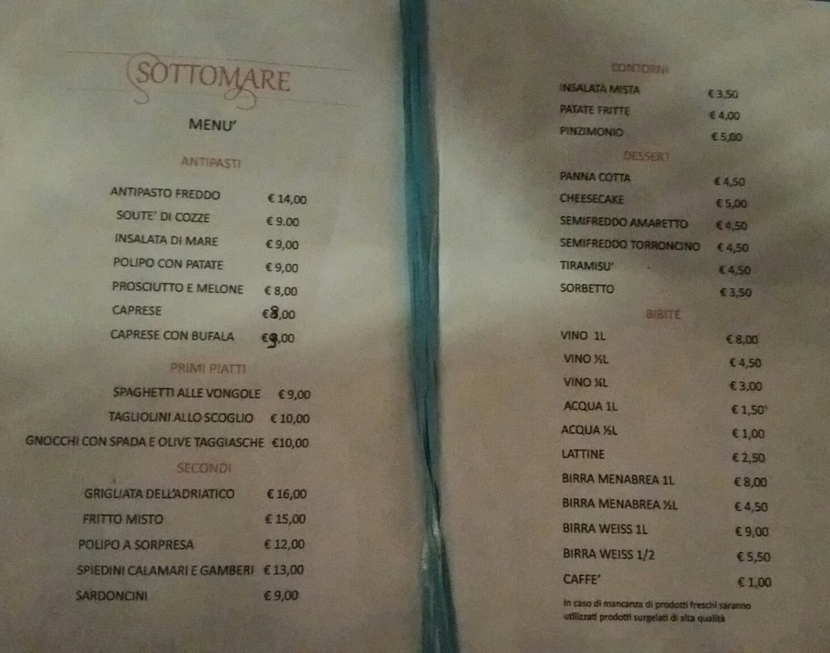 Ristorante Sottomare Photo Menu 2