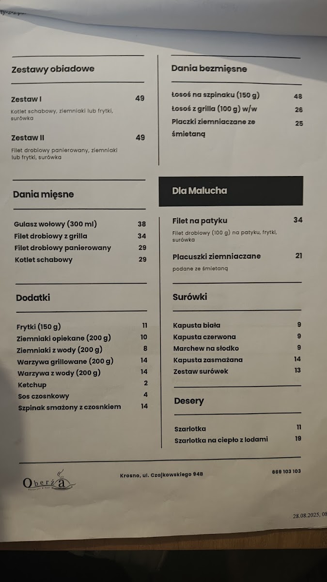 Oberża Krosno Photo Menu 1