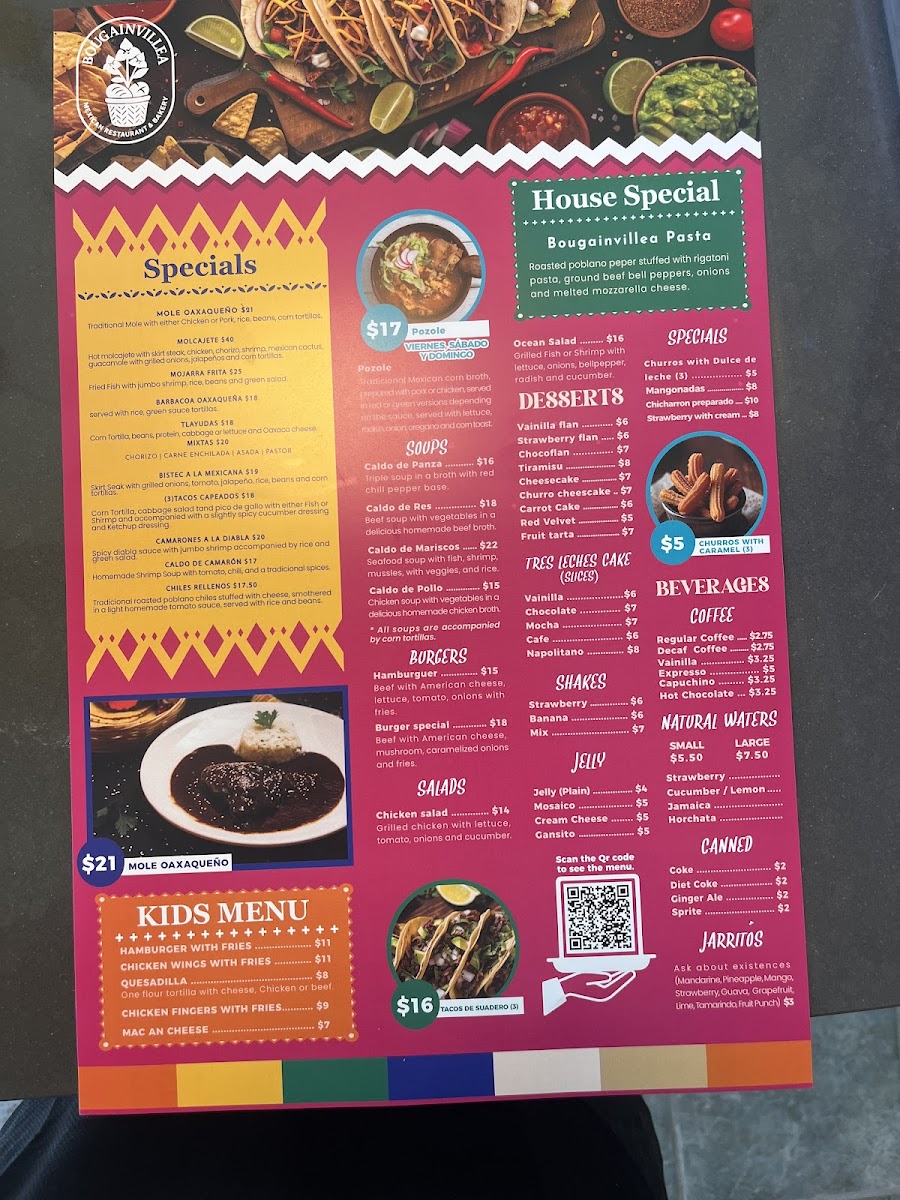 Bougainvillea Mexican Restaurant and Bakery Photo Menu 1