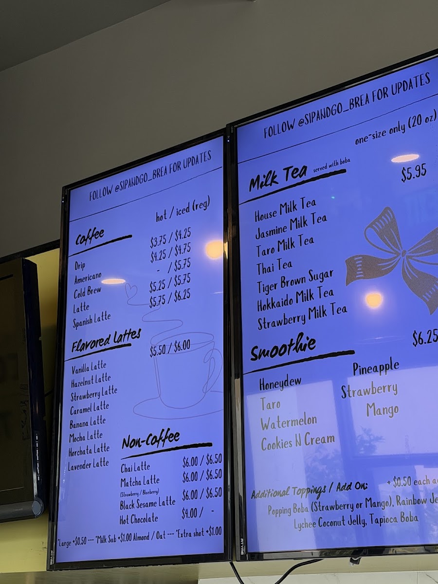 Sip & Go Cafe Photo Menu 2