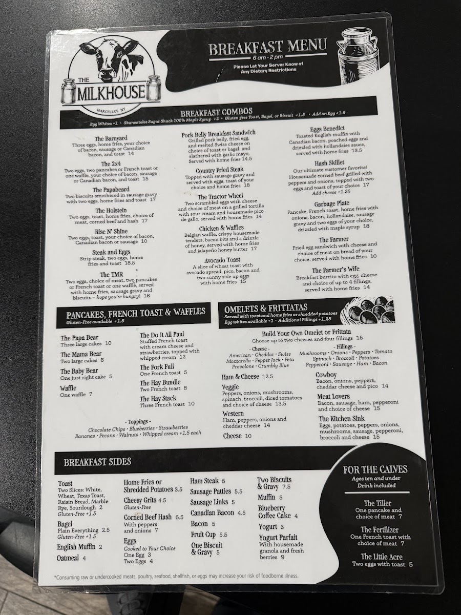 Milkhouse Diner Photo Menu 1
