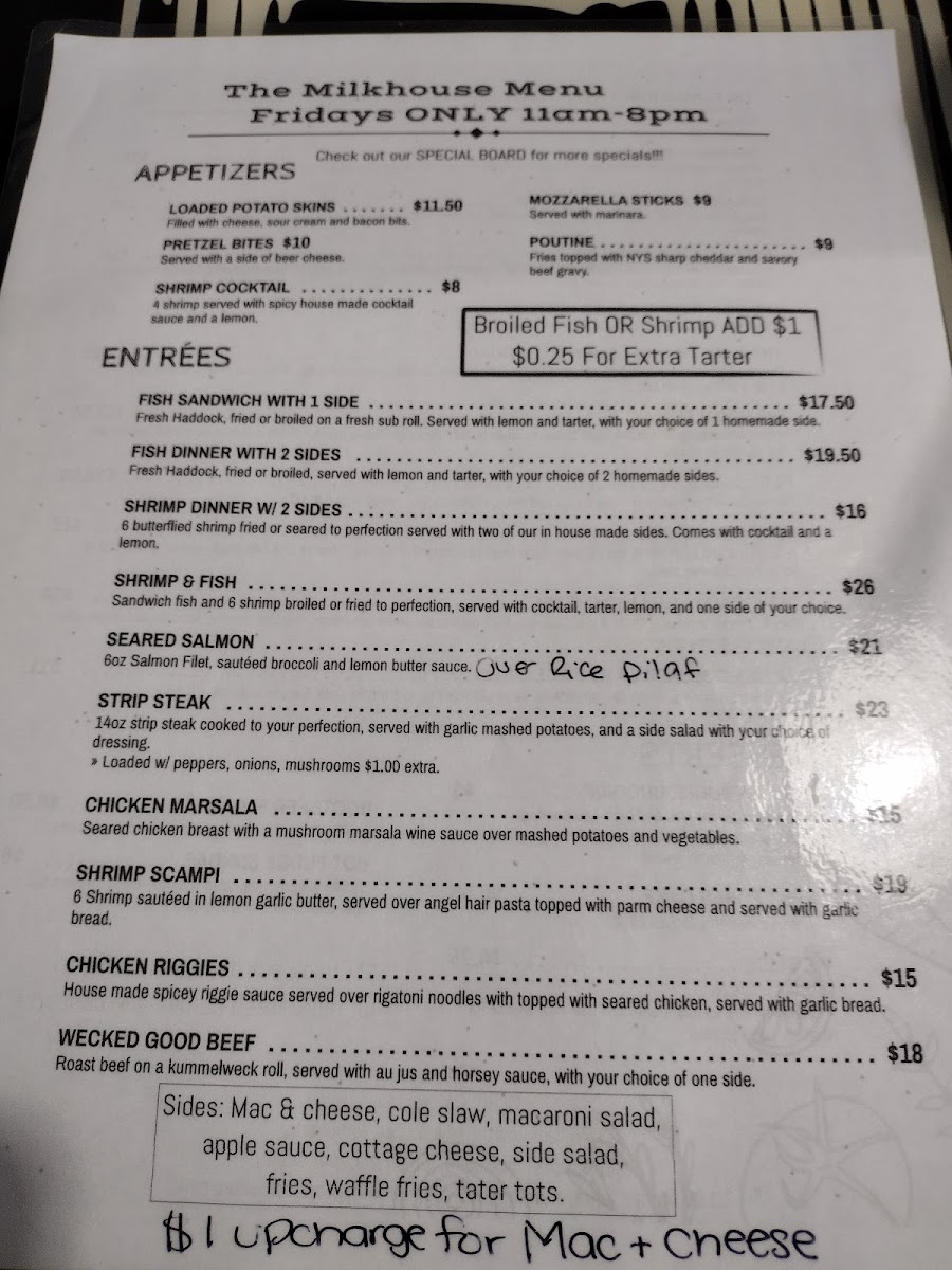 Milkhouse Diner Photo Menu 3