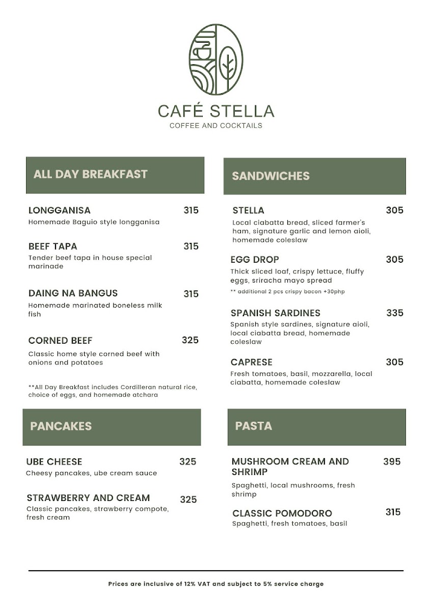 Cafe Stella Itogon Photo Menu 1
