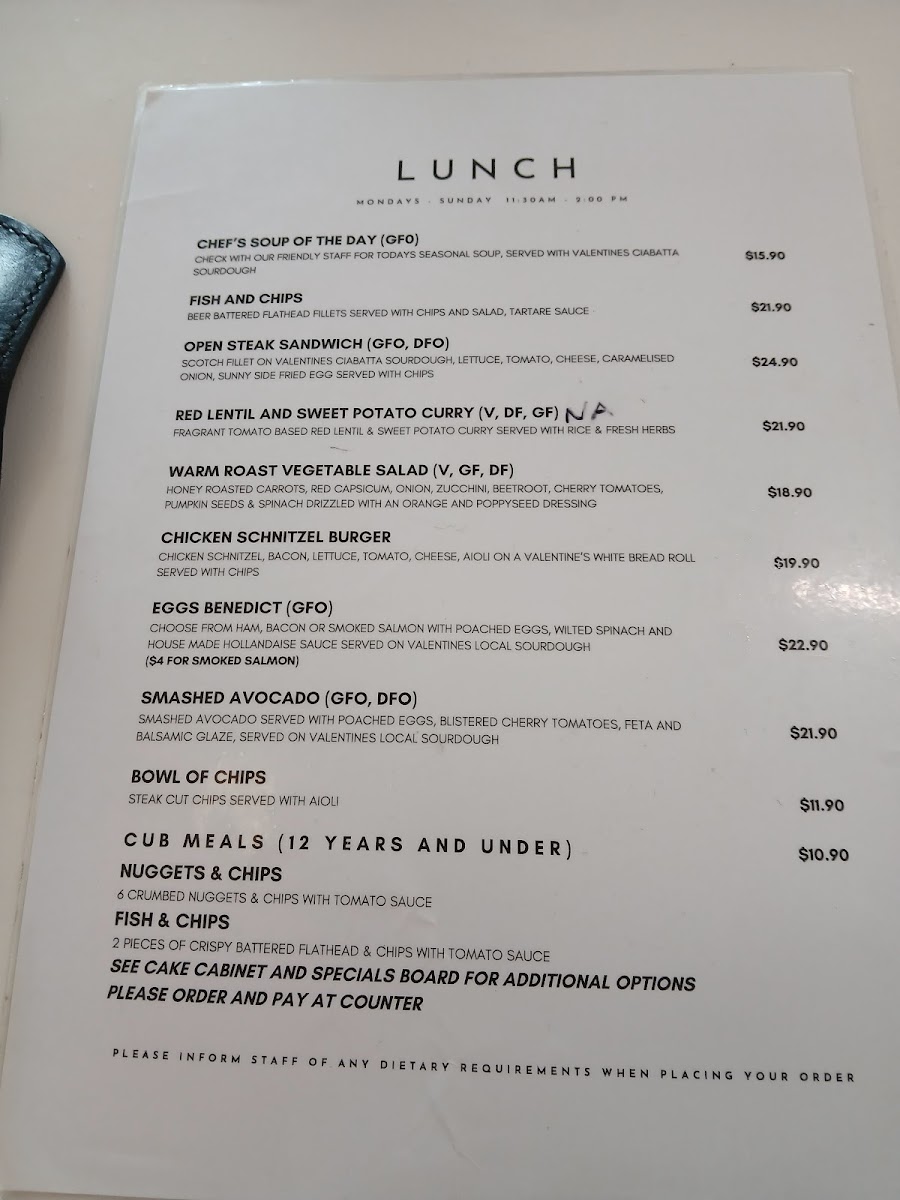 The Fox & Brew Photo Menu 1