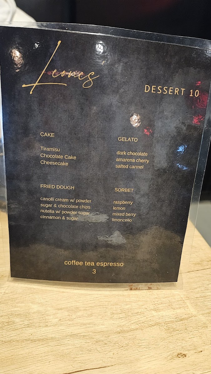 Leone’s Elverson, PA BYOB Photo Menu 1