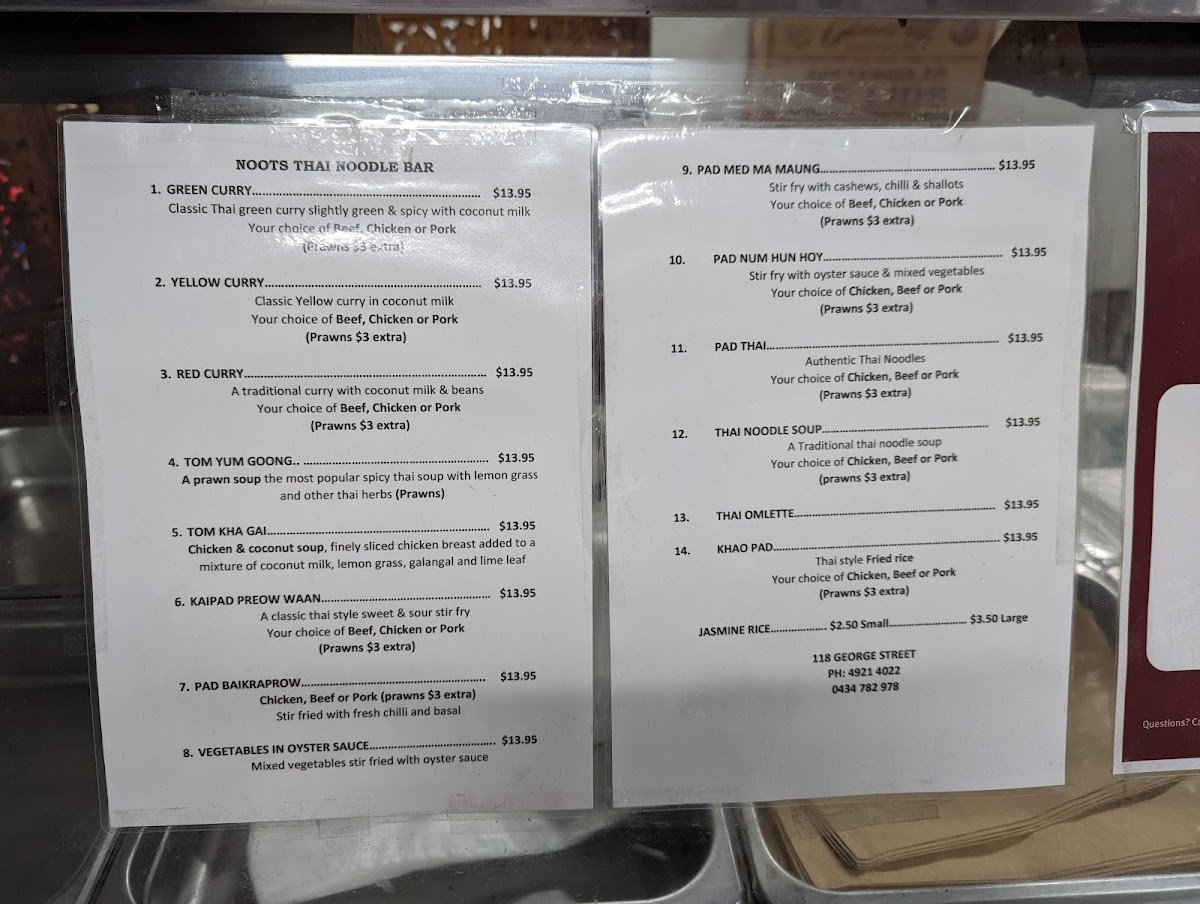 Noot's Thai Food Photo Menu 3