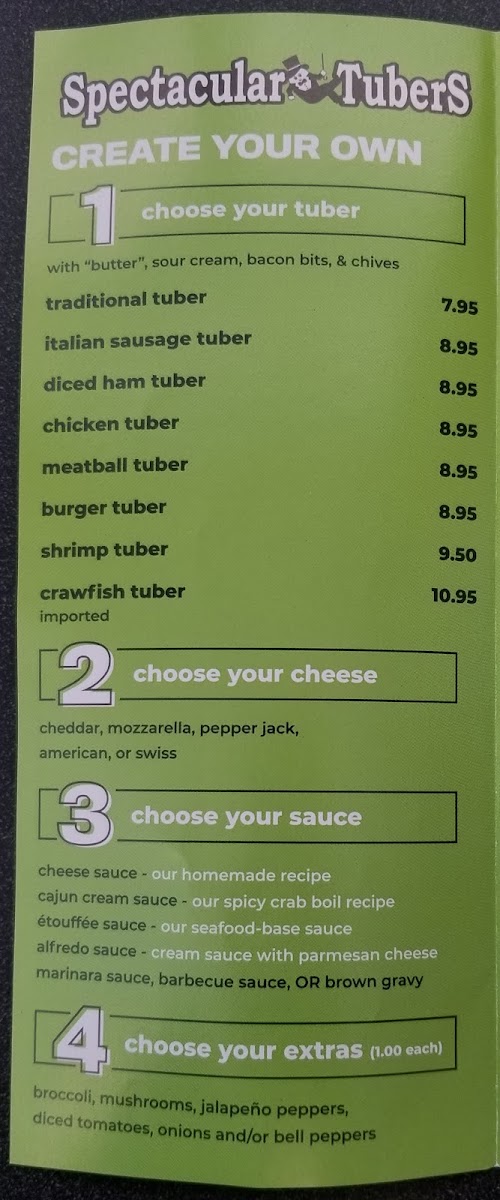 Spectacular Tubers Photo Menu 1