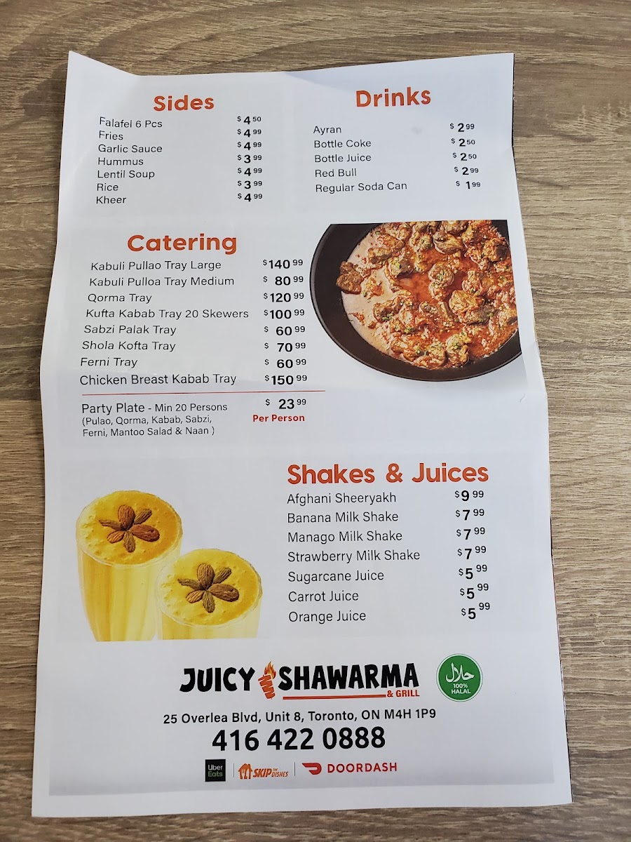 Juicy Shawarma & Grill Photo Menu 2