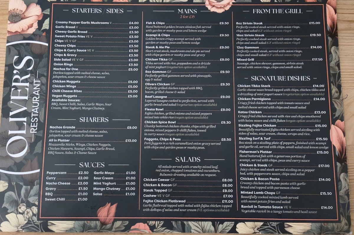 Olivers restaurant and sports bar Photo Menu 3