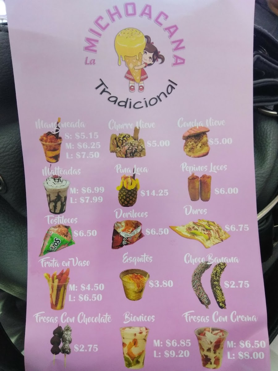 La Michoacana Ice Cream Shop Photo Menu 4