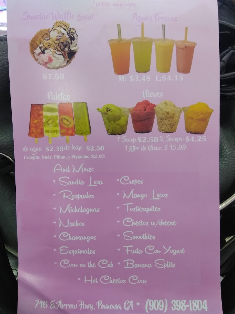 La Michoacana Ice Cream Shop Photo Menu 7