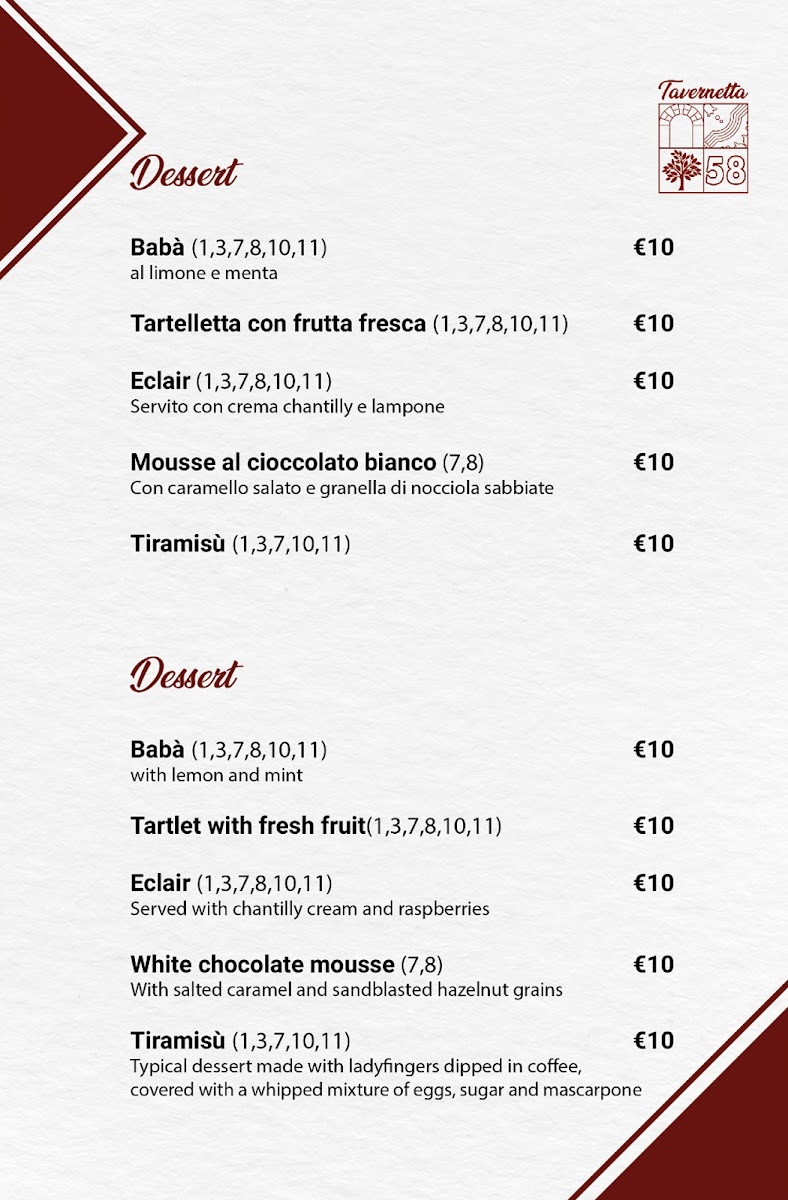 Tavernetta Cinquantotto Photo Menu 4