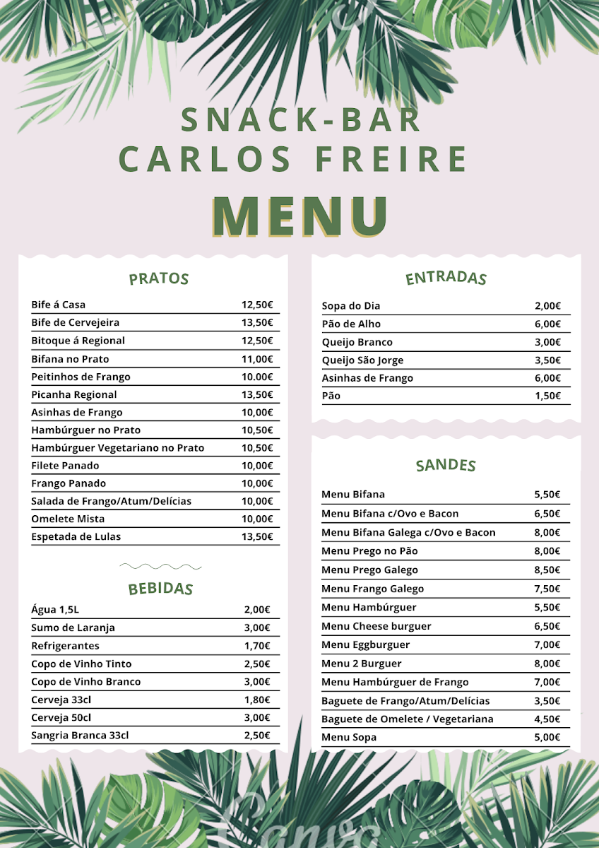 Snack Bar Carlos Freire Photo Menu 1