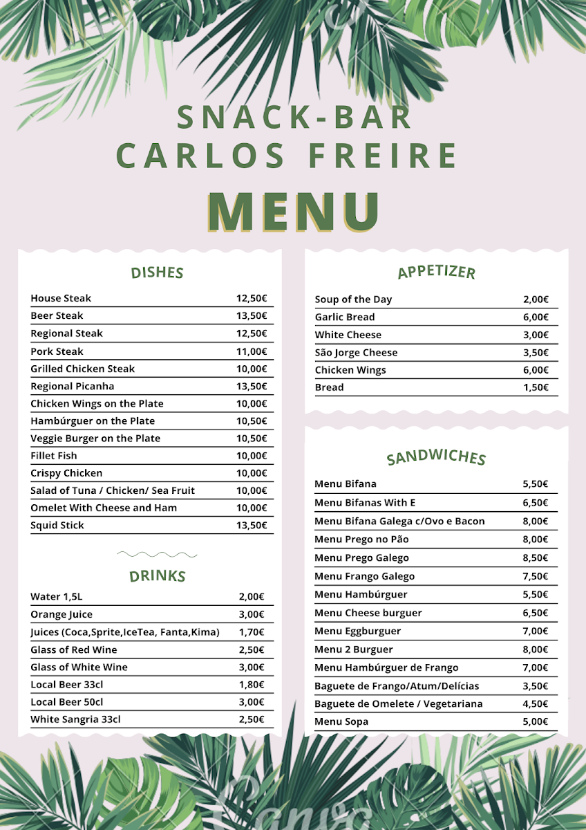 Snack Bar Carlos Freire Photo Menu 2