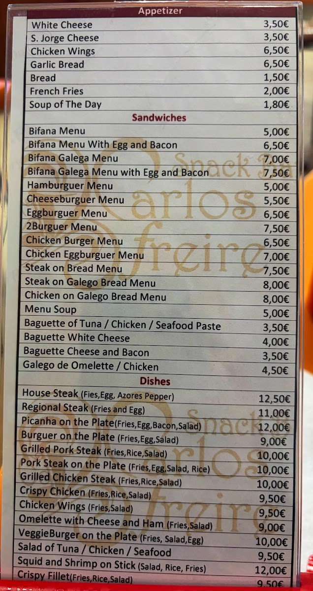 Snack Bar Carlos Freire Photo Menu 6
