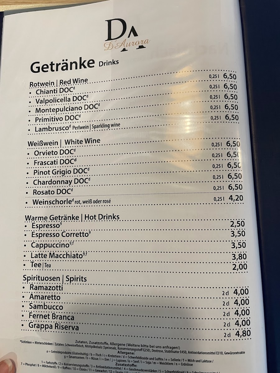 Ristorante Pizzeria D'Aurora Photo Menu 2