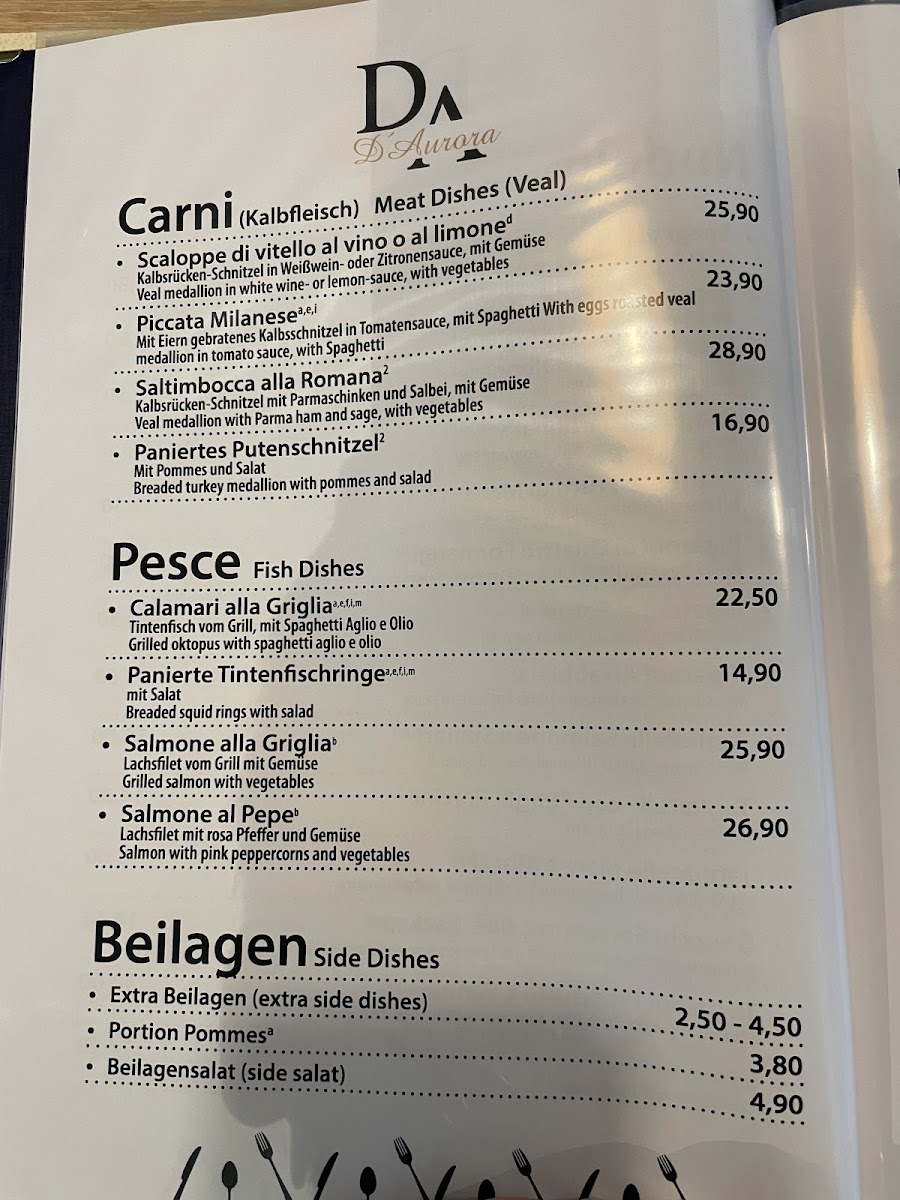 Ristorante Pizzeria D'Aurora Photo Menu 3