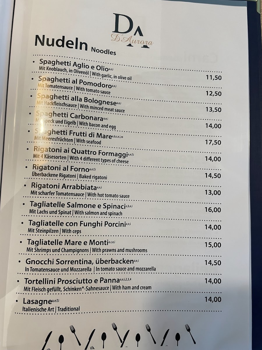 Ristorante Pizzeria D'Aurora Photo Menu 4