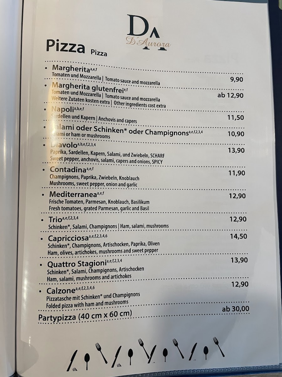 Ristorante Pizzeria D'Aurora Photo Menu 5