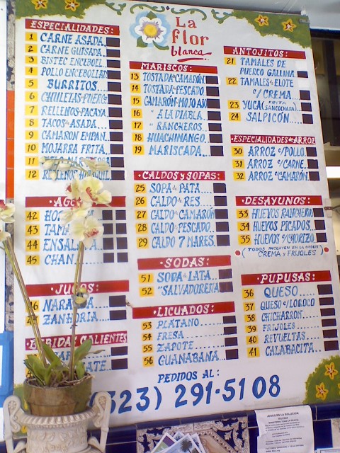 La Flor Blanca Photo Menu 1