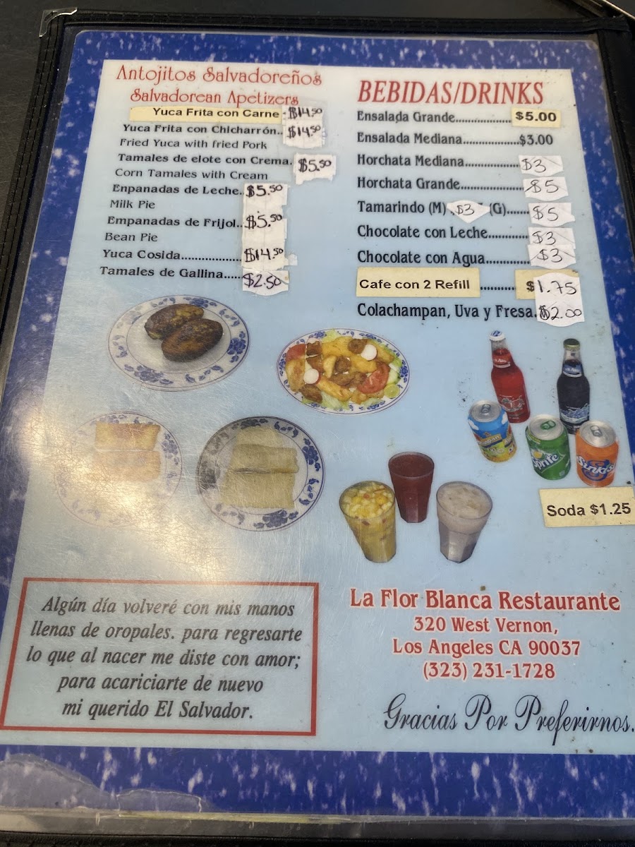 La Flor Blanca Photo Menu 2