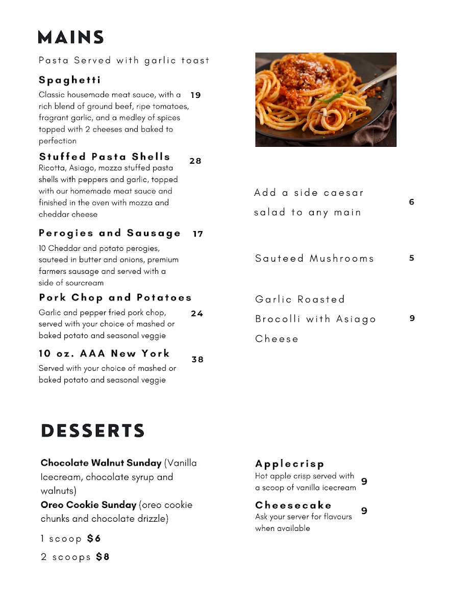 Duck Mountain Lodge Photo Menu 3