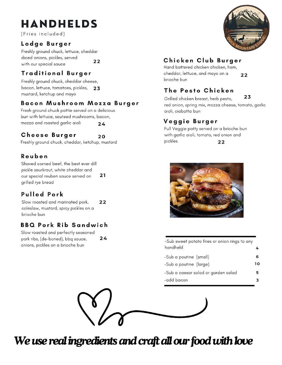 Duck Mountain Lodge Photo Menu 5