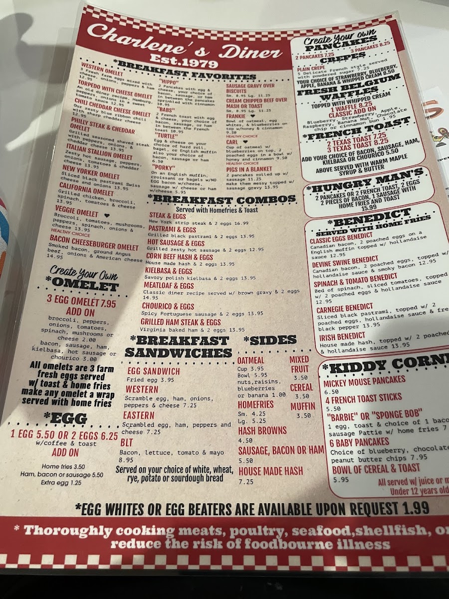 Charlene's Diner Photo Menu 2