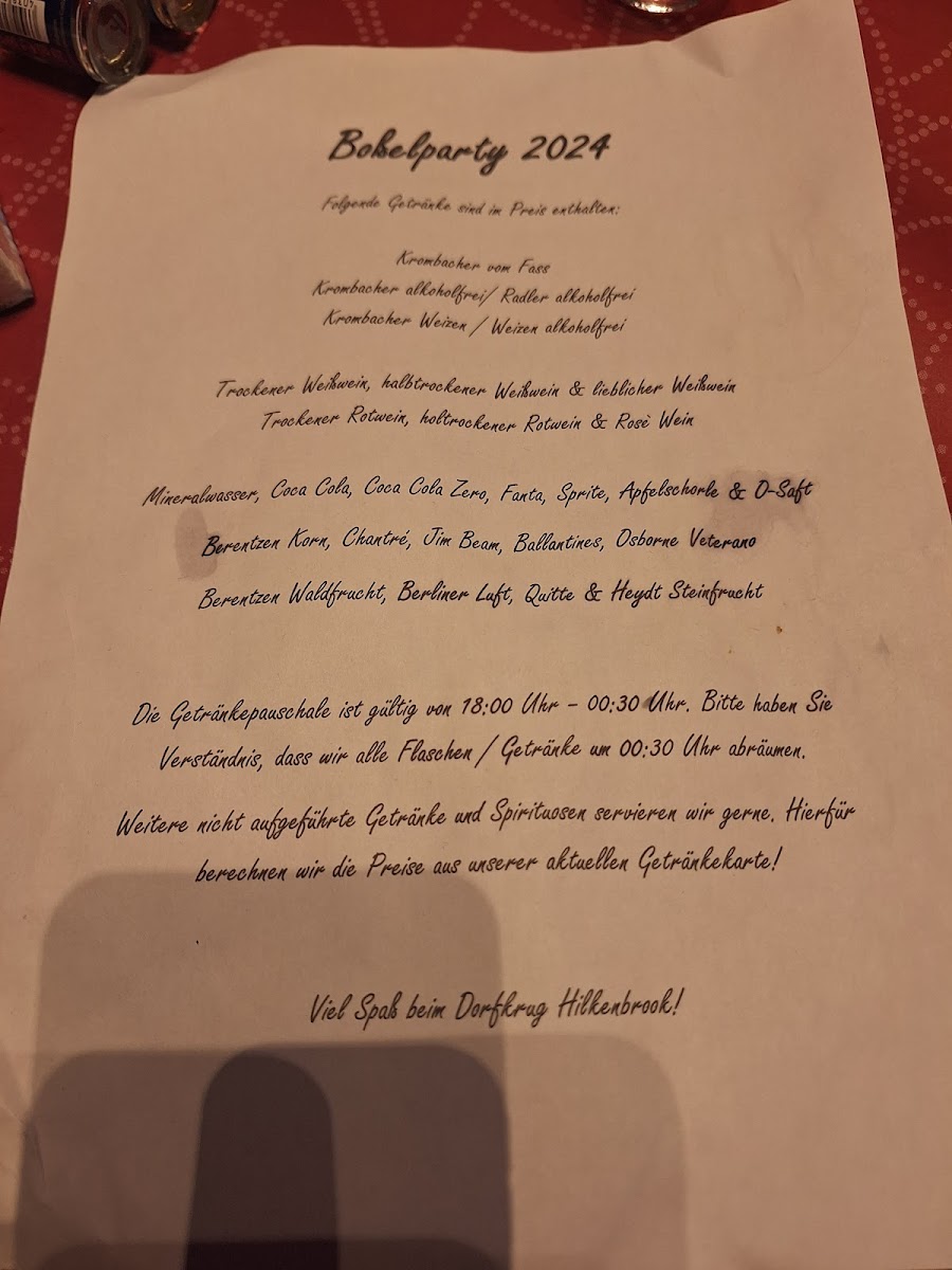 Gaststätte Dorfkrug Photo Menu 1
