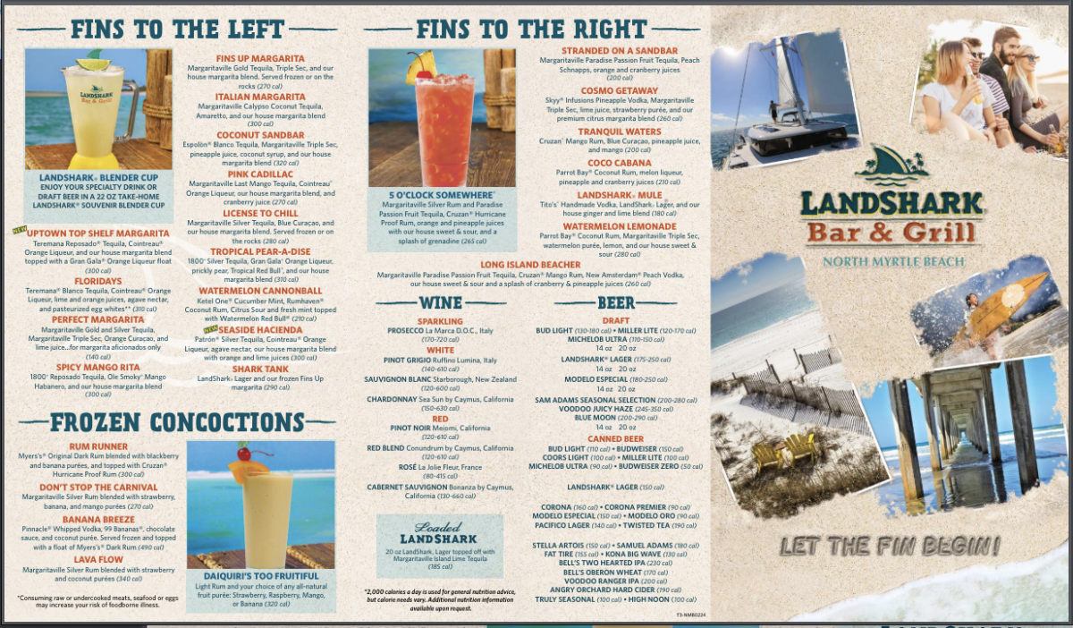 LandShark Bar & Grill - North Myrtle Beach Photo Menu 1